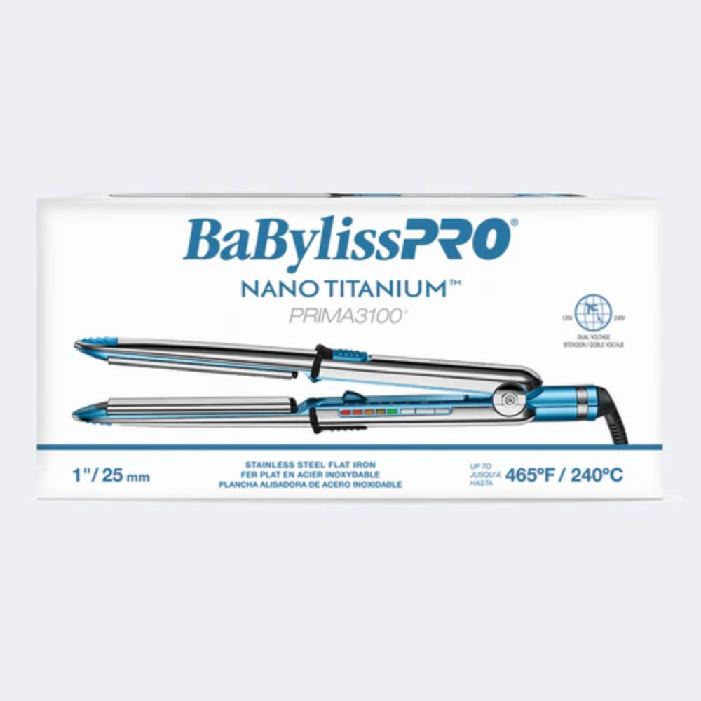 Babyliss Pro Nano Titanium Prima 3100 Flat Iron - 1" (BNT3100TUC)