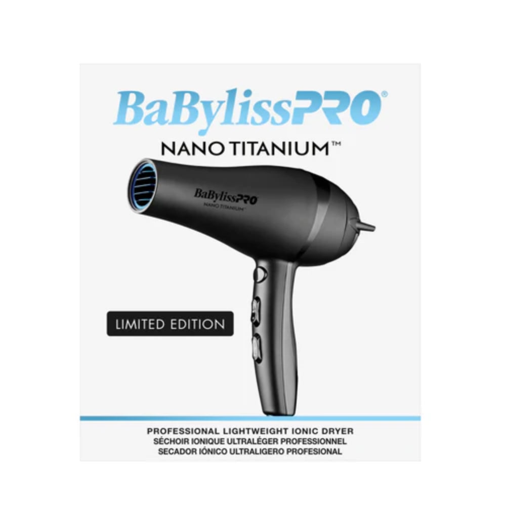 Babyliss Pro Nano Titanium Limited Edition Professional Ionic Hair Dryer - Black & Blue (BNTMB5548)