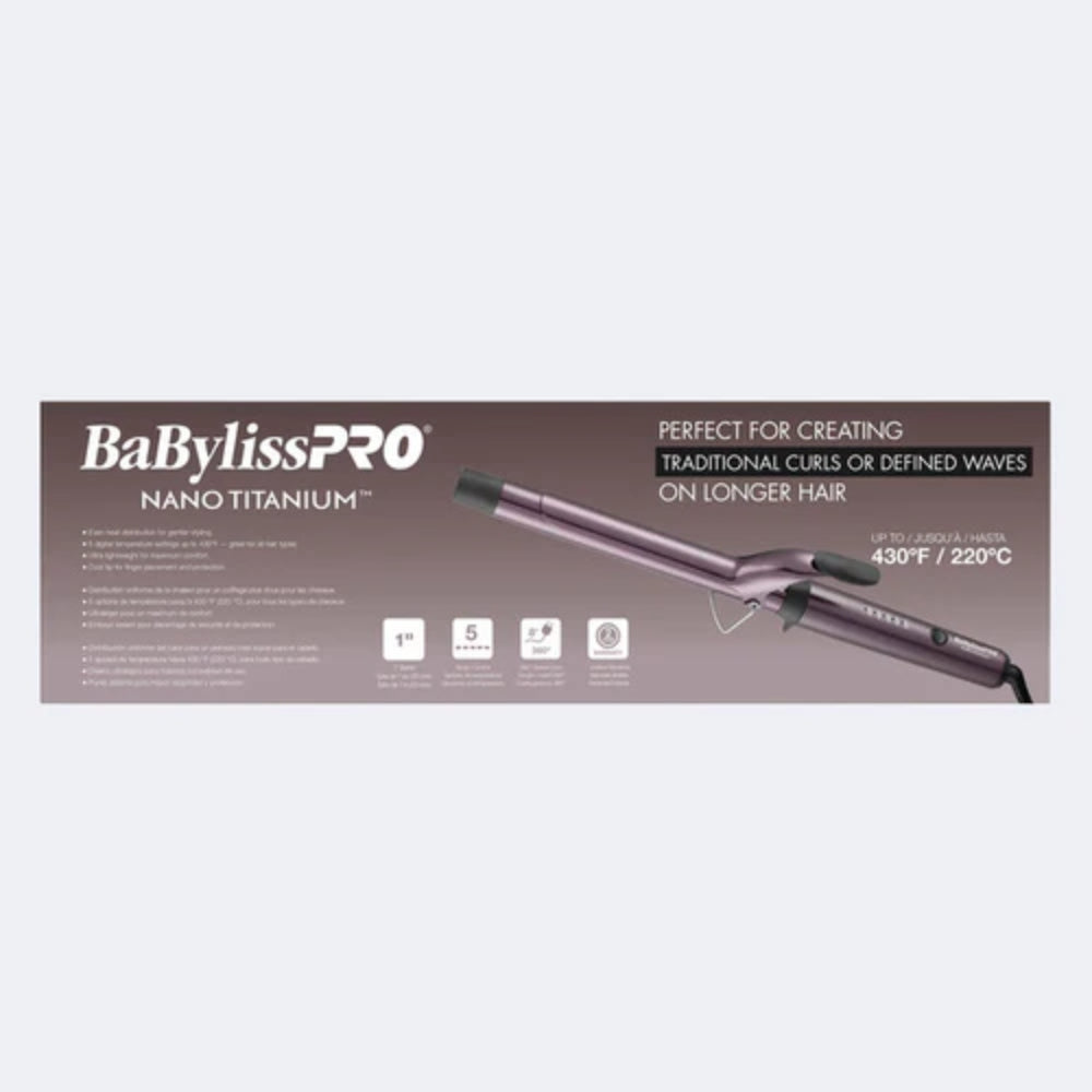 Babyliss Pro Limited Edition Nano Titanium Nightfall Extended Barrel Curling Iron - 1" (BNTWP100XLUC)