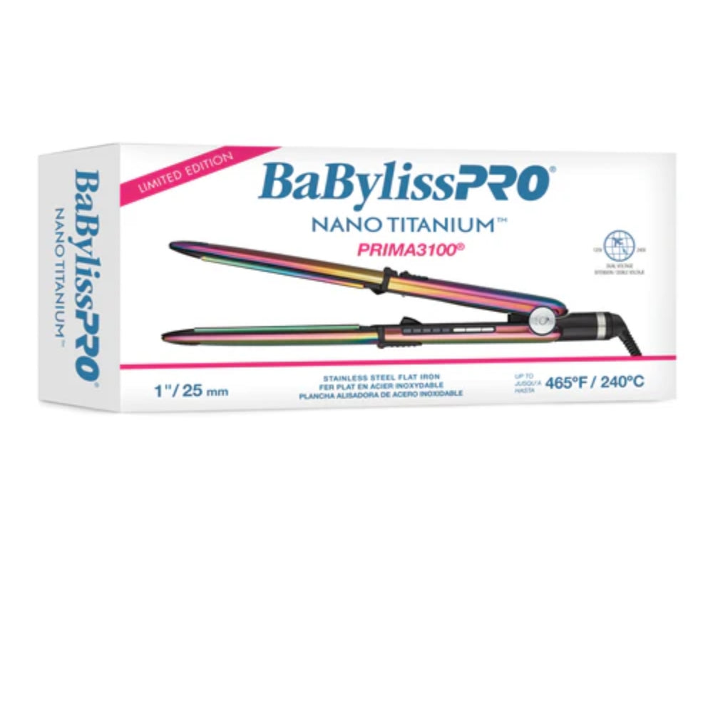 Babyliss Pro Limited Edition Iridescent Nano Titanium Prima Stainless Steel Flat Iron 1.25" (BNTRB3000TUC)