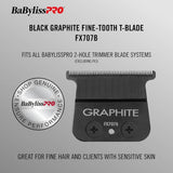 Babyliss Pro Black Graphite Trimmer Blade - Fine Tooth (FX707B)