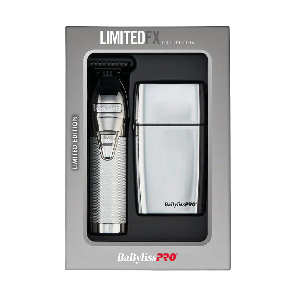 Babyliss Pro LimitedFX Silver Trimmer & Double-Foil Shaver Value Set (FXDUOFS2TS)