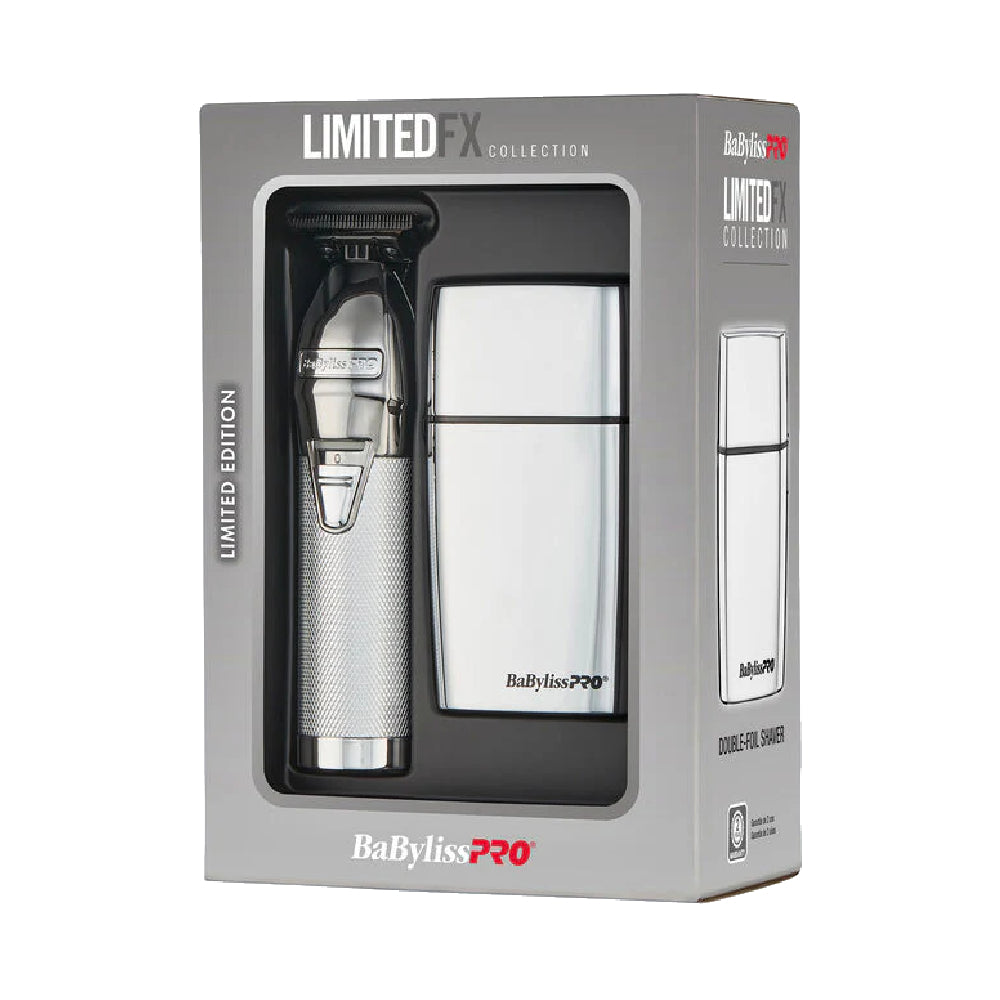 Babyliss Pro LimitedFX Silver Trimmer & Double-Foil Shaver Value Set (FXDUOFS2TS)