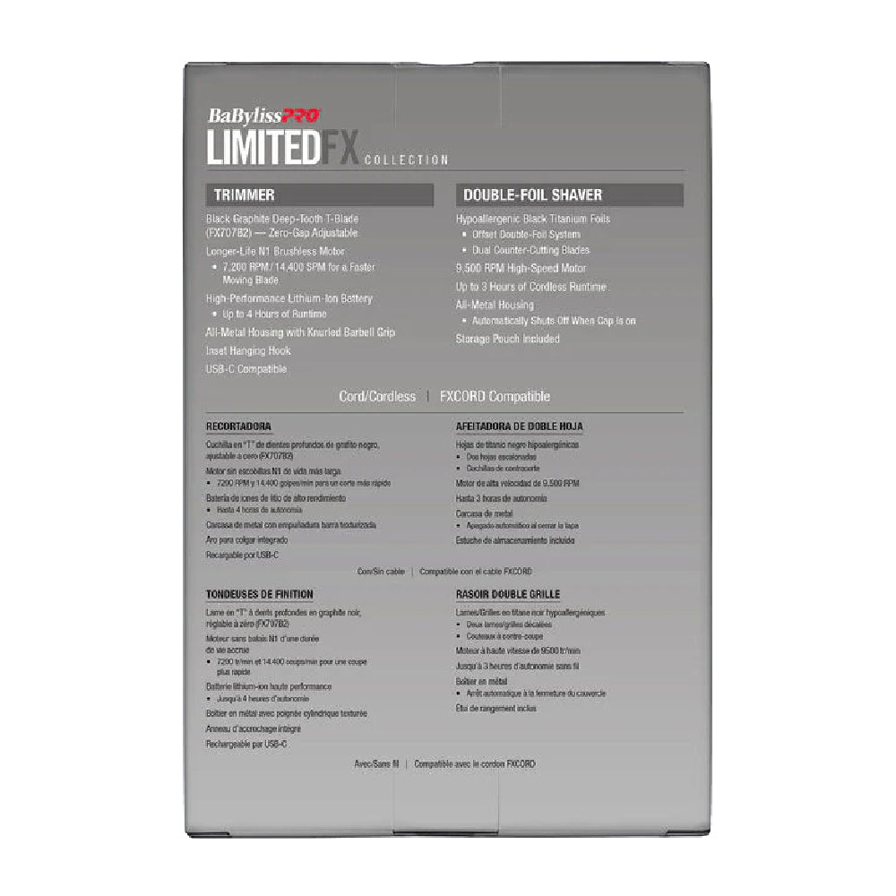 Babyliss Pro LimitedFX Silver Trimmer & Double-Foil Shaver Value Set (FXDUOFS2TS)