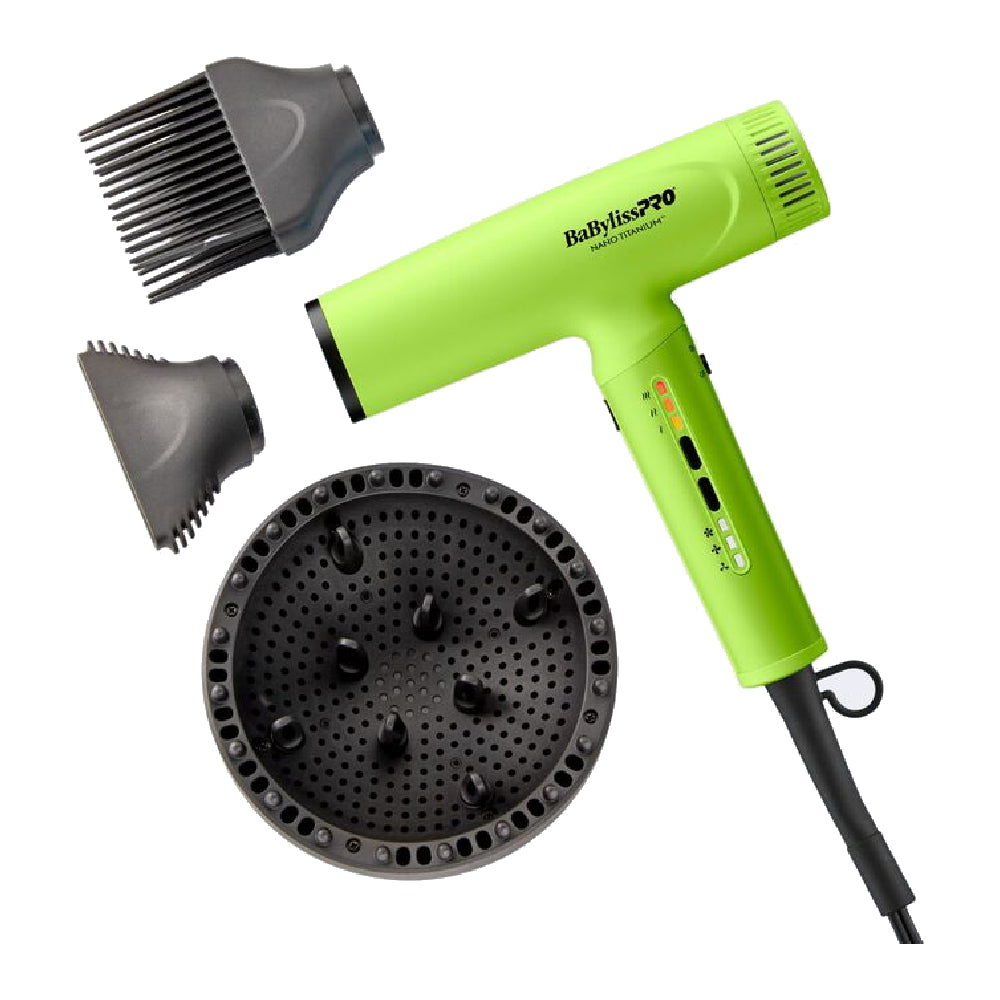 Babyliss Pro Nano Titanium Light Ionic High Speed Hair Dryer - Neon Yellow (BNTC9200NY)