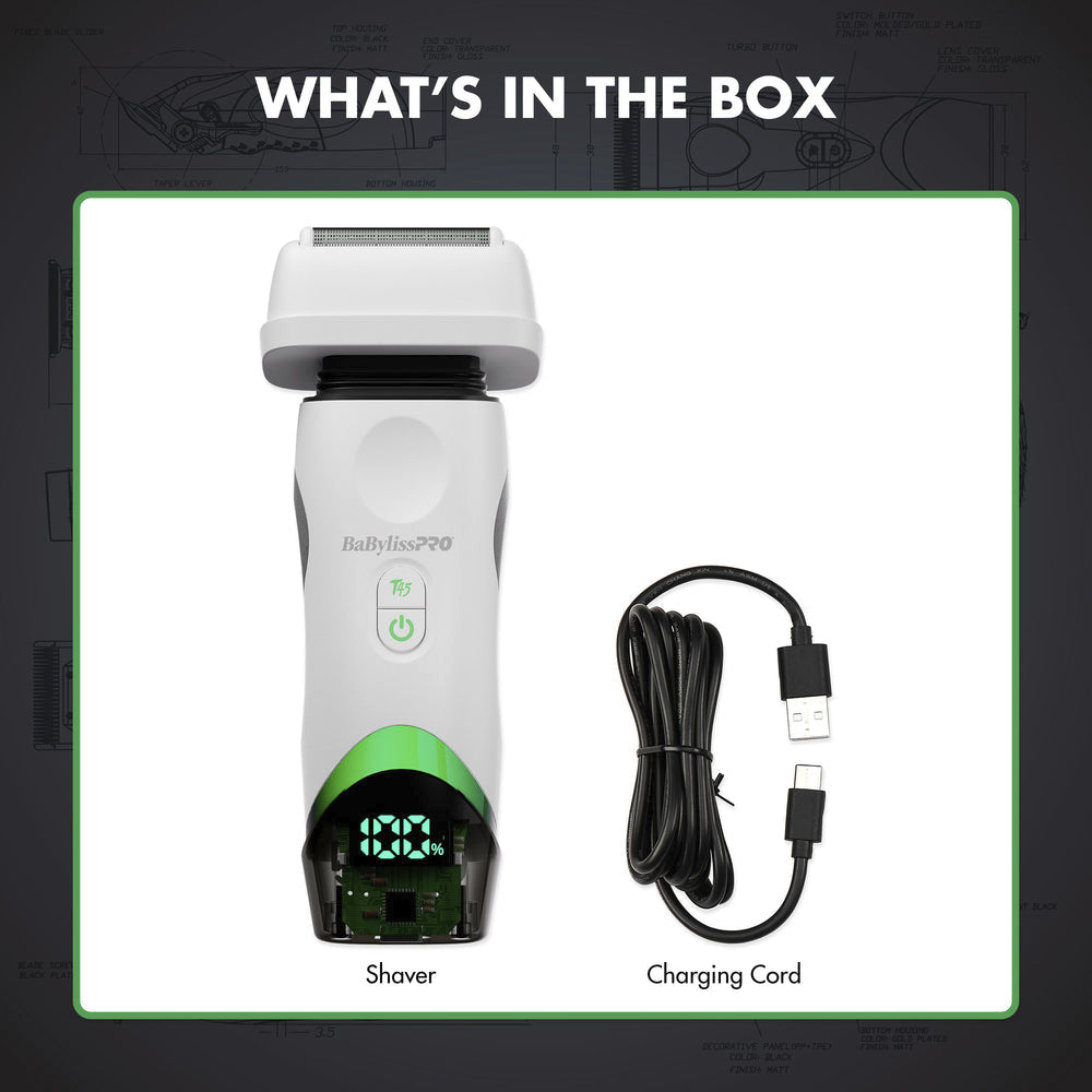 BaByliss PRO x Tomb45 Limited Edition Wireless Charging Double Foil Shaver - White (FXT45FSTW)