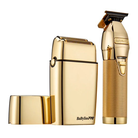 BaByliss PRO LimitedFX Gold Trimmer & Double Foil Shaver Prepack (FXDUOFS2TG)