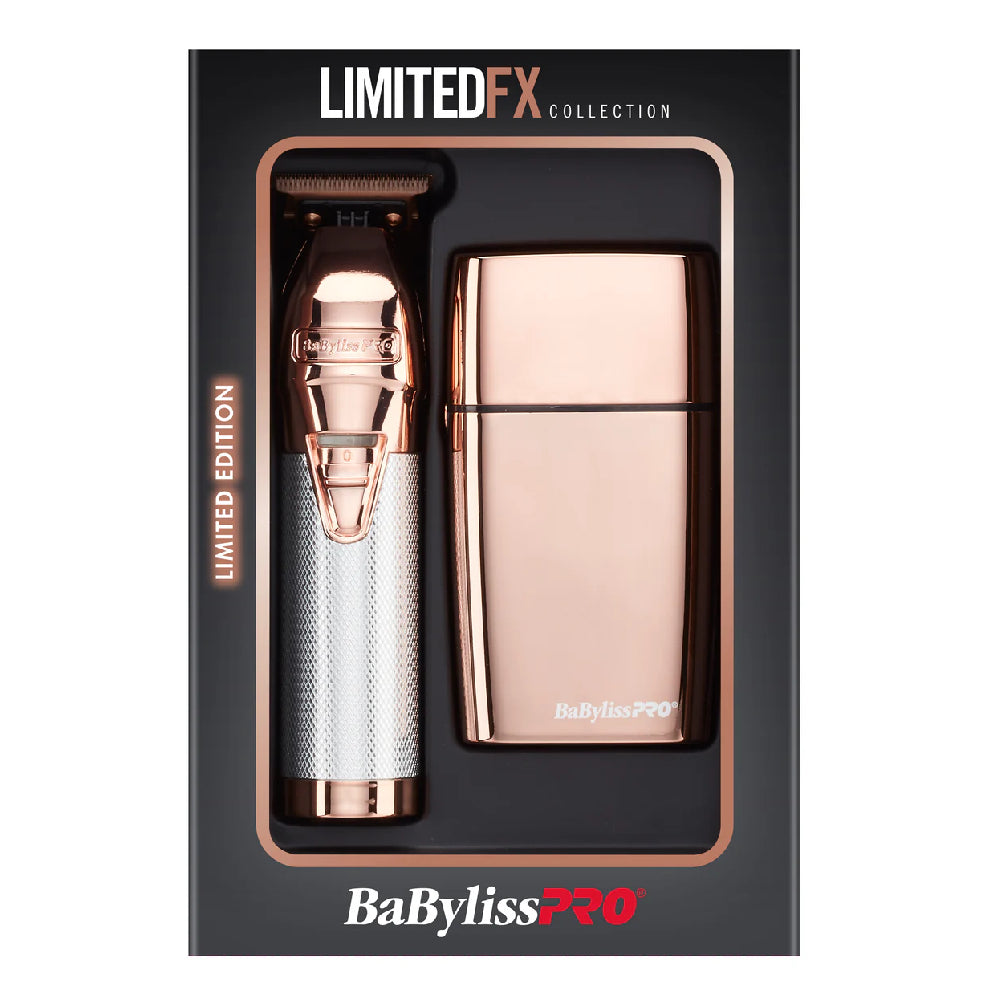 BaByliss PRO LimitedFX Rose Gold Trimmer & Double Foil Shaver Prepack (FXDUOFS2TRG)