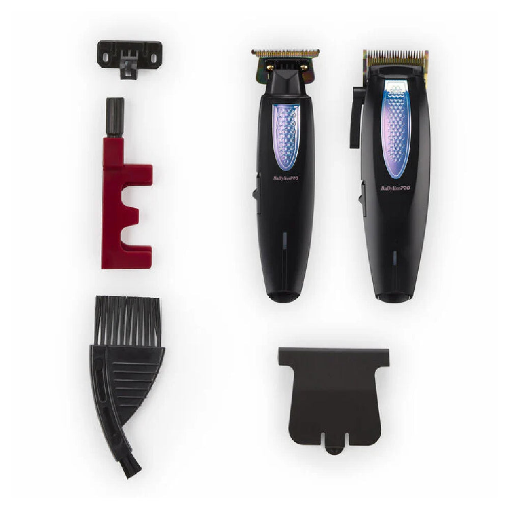 BaByliss Pro Limited Edition Iridescent Lithium FX+ Cord/Cordless Ergonomic Clipper & Trimmer Set (FX73HOLPKRB)