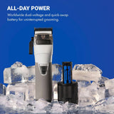 Babyliss Pro FXONE All-Metal Interchangeable-Battery Clipper, Trimmer, and Shaver - Frostbyte Limited Edition (Combo) (FX899TW/FX799TW/FX79FSTW)