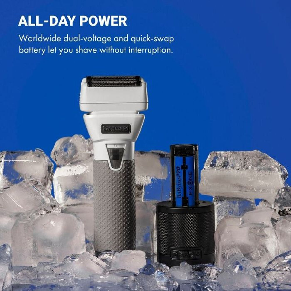 Babyliss Pro FXONE All-Metal Interchangeable-Battery Clipper, Trimmer, and Shaver - Frostbyte Limited Edition (Combo) (FX899TW/FX799TW/FX79FSTW)