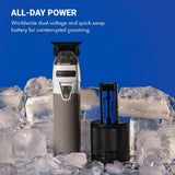 Babyliss Pro FXONE All-Metal Interchangeable-Battery Clipper, Trimmer, and Shaver - Frostbyte Limited Edition (Combo) (FX899TW/FX799TW/FX79FSTW)