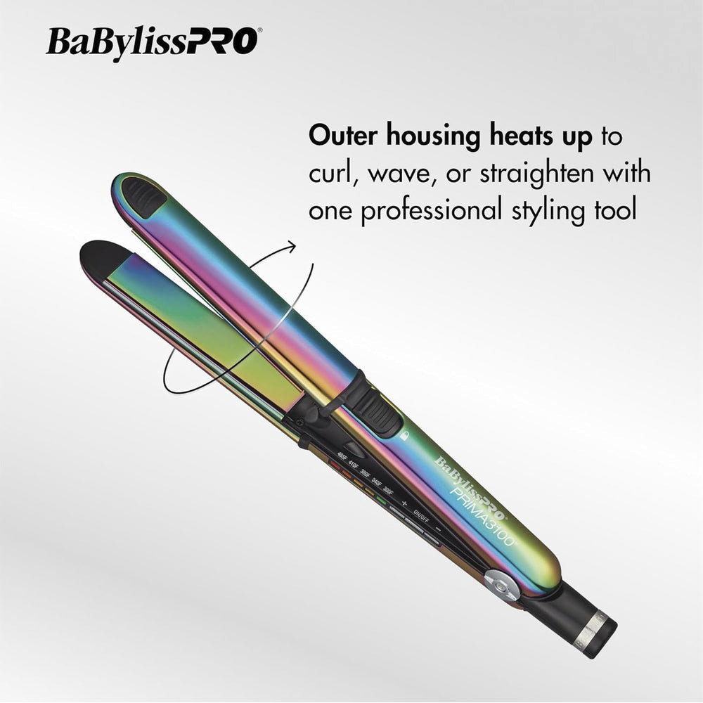 Babyliss Pro Limited Edition Nano Titanium Iridescent 1" Stainless Steel Prima 3000 & 3/4" Prima 2000 Flat Irons Value Set (BNTPK1RB)