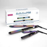Babyliss Pro Limited Edition Nano Titanium Iridescent 1" Stainless Steel Prima 3000 & 3/4" Prima 2000 Flat Irons Value Set (BNTPK1RB)