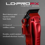 BabylissPro Lo-ProFX Compact Clipper Red #FX82RD