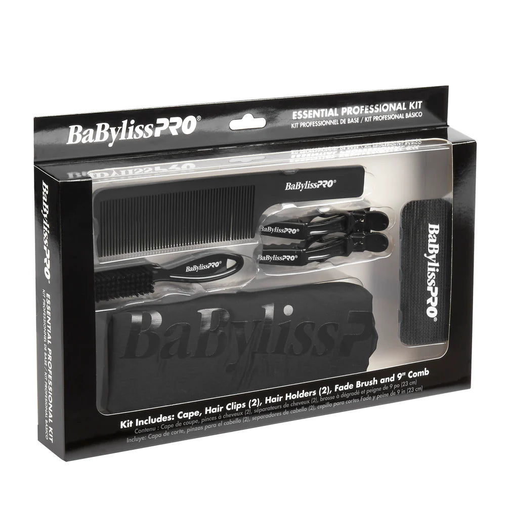 Babyliss Pro Essential Professional Kit (Cape, Comb, Fade Brush, 2x Hair Clips, & 2x Hair Holders)