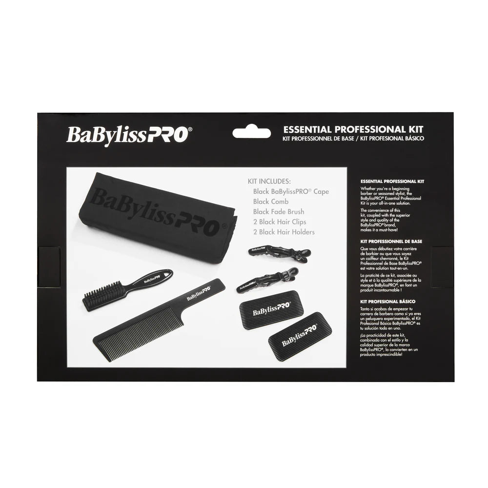 Babyliss Pro Essential Professional Kit (Cape, Comb, Fade Brush, 2x Hair Clips, & 2x Hair Holders)
