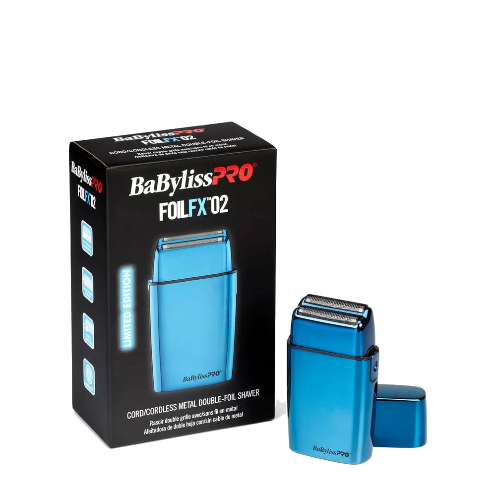 Babyliss Pro FOILFX02 Cord/Cordless Metal Double Foil Shaver - Blue (FXFS2BL)