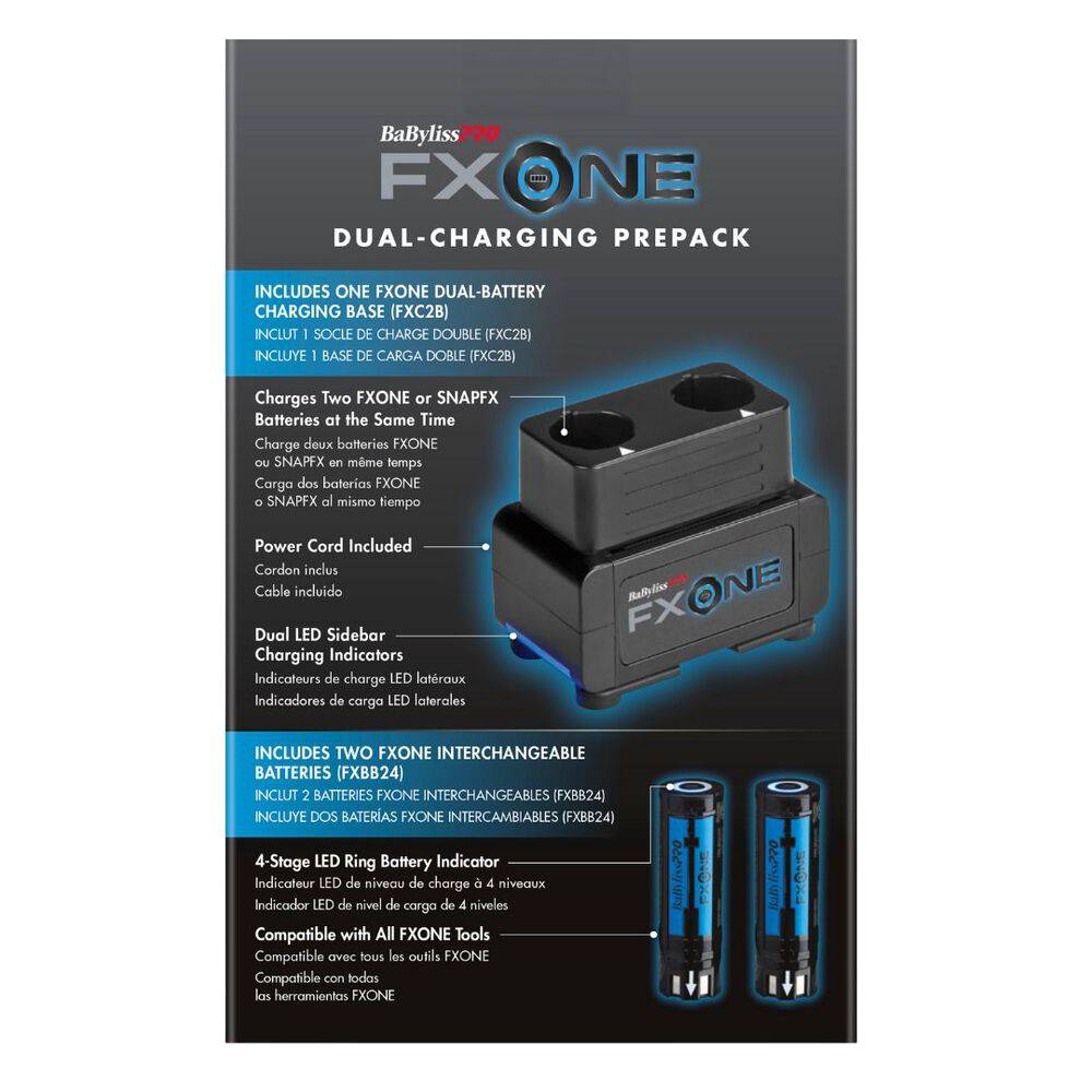 Babyliss Pro FXONE Dual-Battery Charging Pre-Pack Bundle with Base and 2 Batteries (FXC2BPPK)