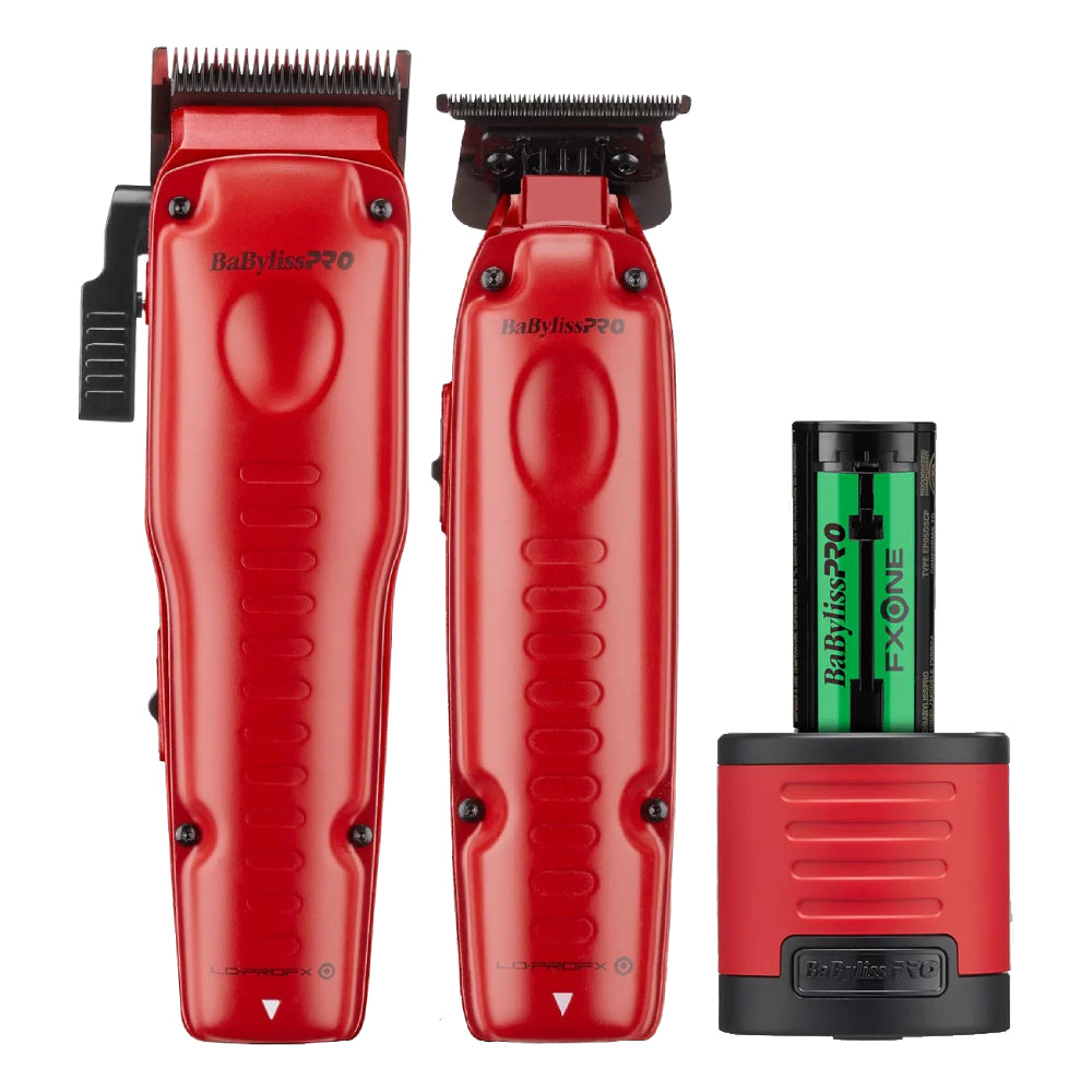 Babyliss Pro FXONE LO-PROFX Clipper & Trimmer Combo Set - Matte Red (FX129MRPK)