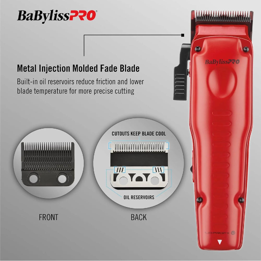 Babyliss Pro FXONE LO-PROFX Clipper & Trimmer Combo Set - Matte Red (FX129MRPK)