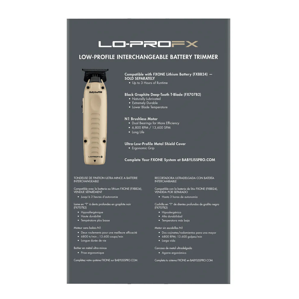 Babyliss Pro FXONE LO-PRO Sand Cordless Clipper + Trimmer (FX829SDLT + FX729SDLT) (Combo)