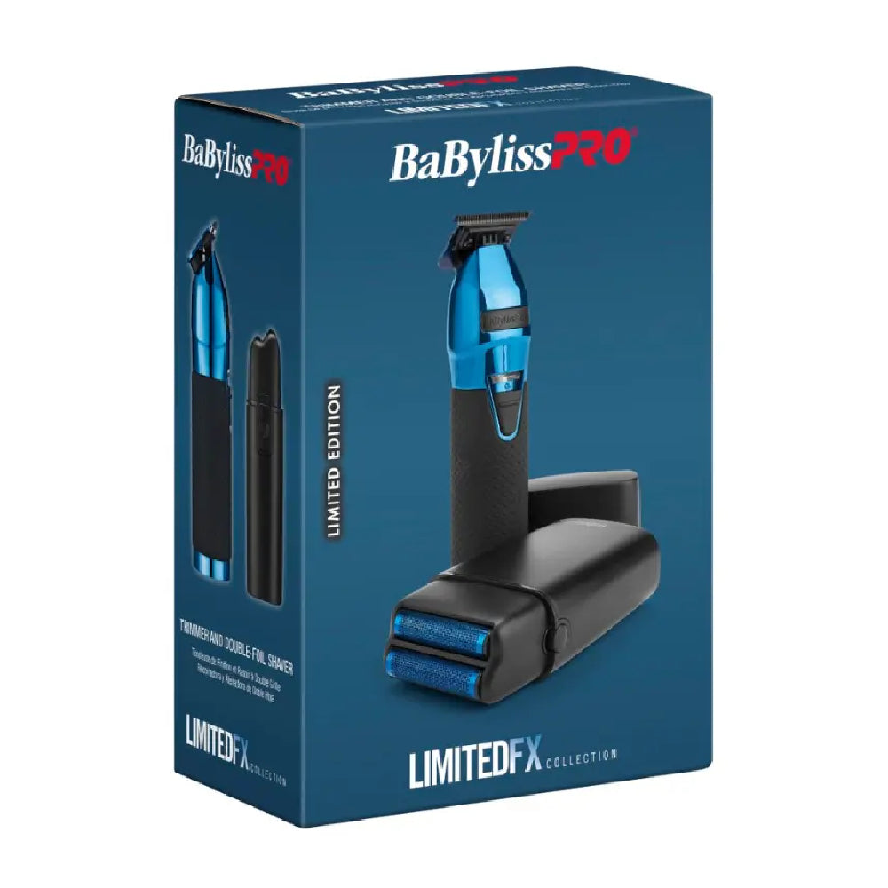 Babyliss Pro LimitedFX Black & Blue Trimmer & Double-Foil Shaver Prepack (FXDUOFS2TBL)