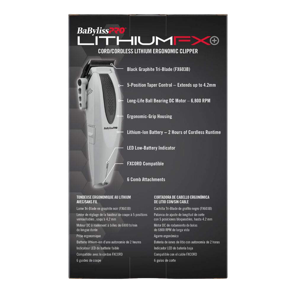 Babyliss Pro Limited Edition Lithium FX Cordless Ergonomic Clipper + Trimmer + Shaver - Grey (Combo)