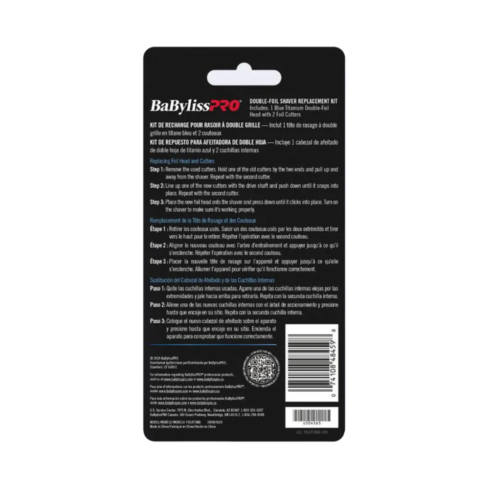 Babyliss Pro UV-Foil Replacement Double Foil Head - Matte Black & Blue (FXLRF2MB)