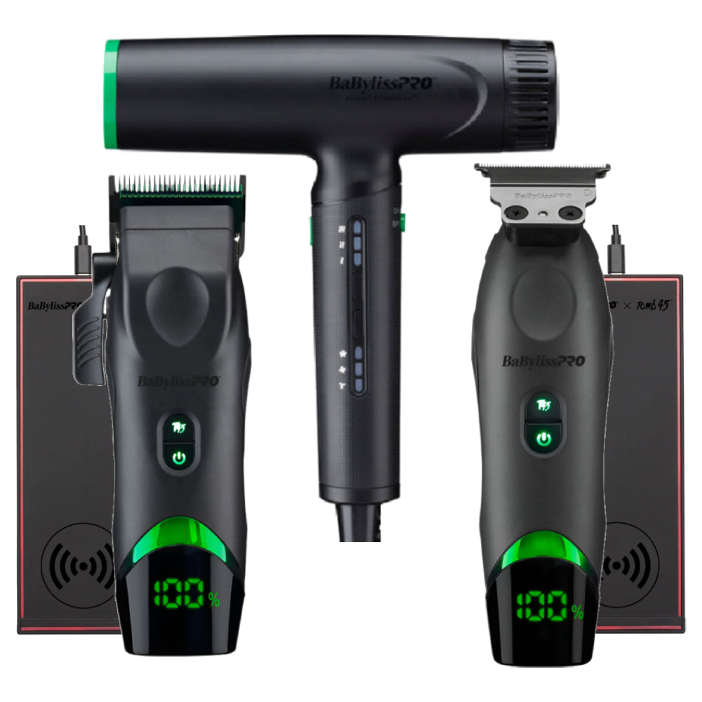 Babyliss Pro x Tomb45 Wireless Charging Clipper, Trimmer, Blow Dryer, and Charging Mats (Combo)
