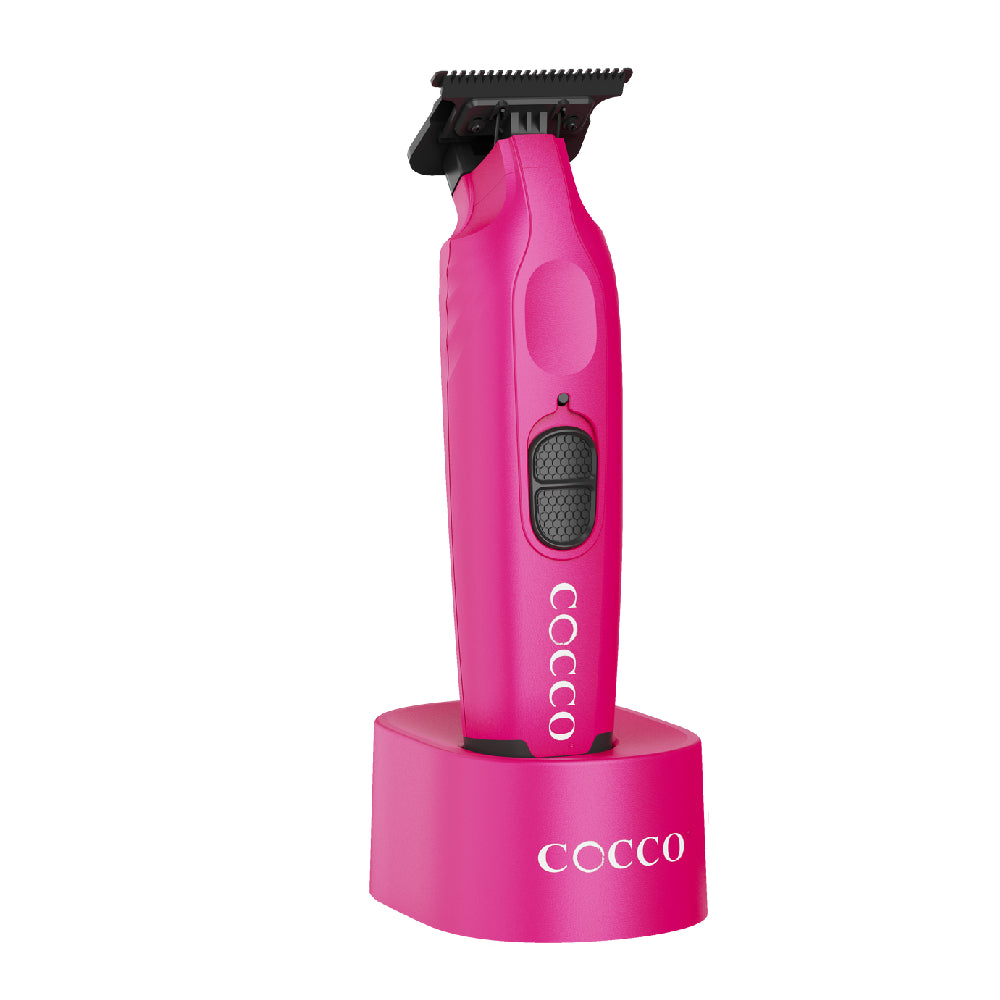 Cocco Hyper Veloce Pro Cordless Trimmer w/ Digital Gap Ambassador Graphene Blade + Charging Stand - Limited Edition Pink (CHVPT-PINK)