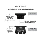 Gamma+ Black Diamond X-Pro Wide Fixed Blade w/ Black DLC "The One" Cutter Trimmer Blade Set (GP536B)