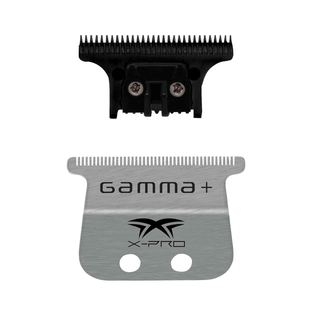 Gamma+ X-Pro Stainless Steel Blade + Black Carbon Diamond DLC The One Cutting Trimmer Blade Set (GP528SB)-Clipper Vault