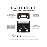Gamma+ T1000 Echo Fixed Blade & Shallow 2.0 Clipper Blade Set