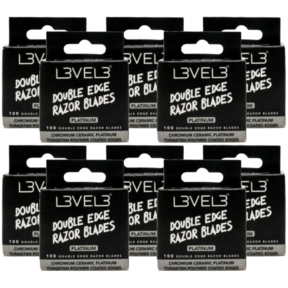 L3VEL3 Double Edge Chromium Ceramic Platinum Replacement Razor Blades