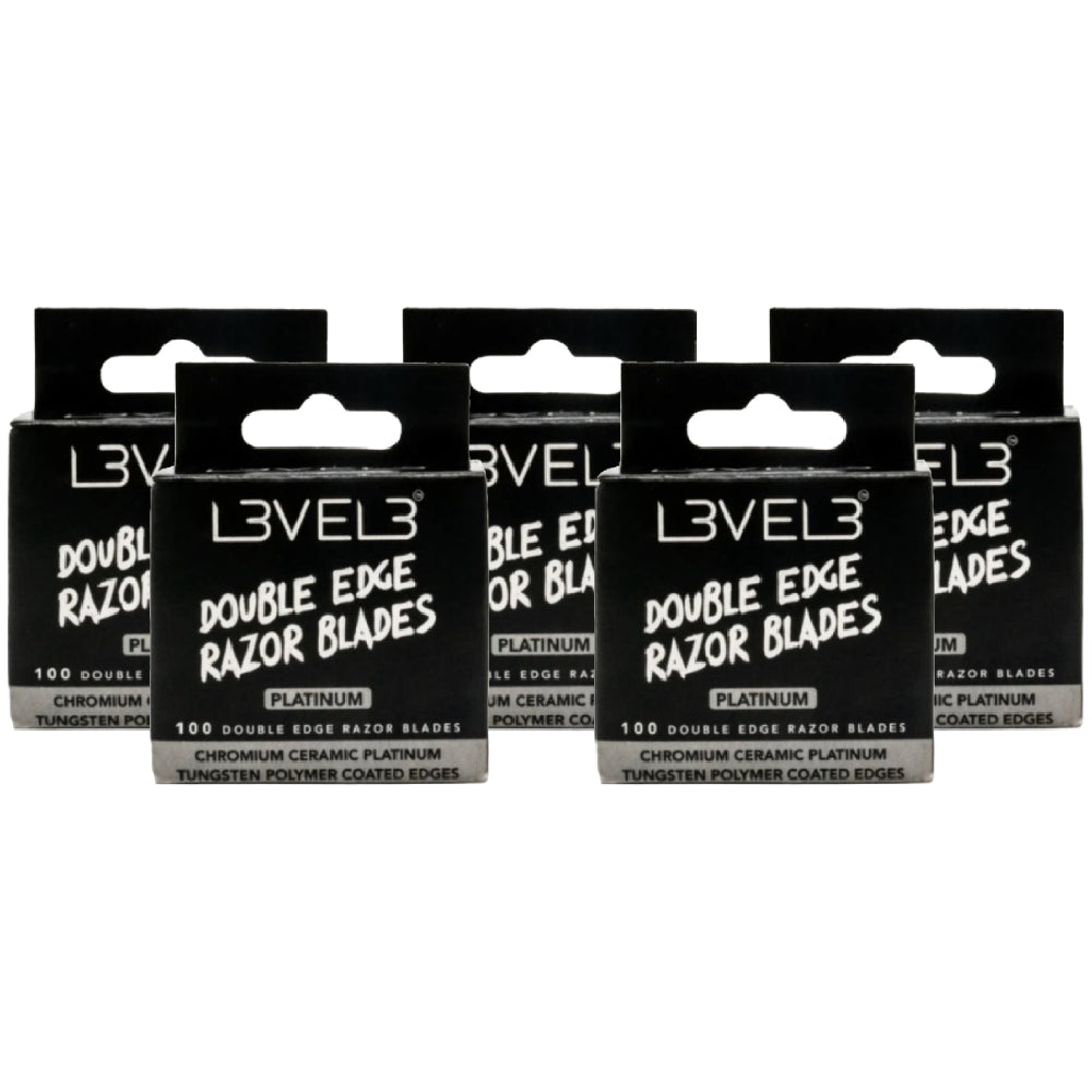 L3VEL3 Double Edge Chromium Ceramic Platinum Replacement Razor Blades