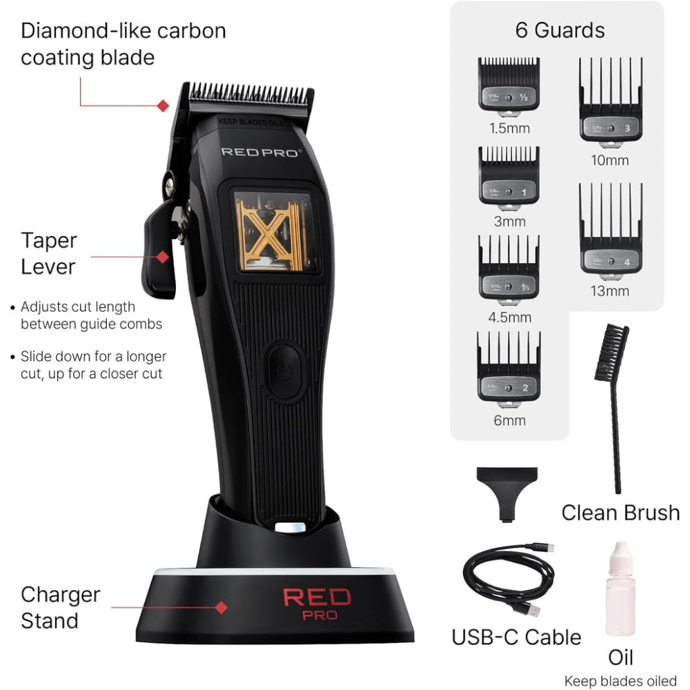 Red PRO X-King Vector Cordless Clipper