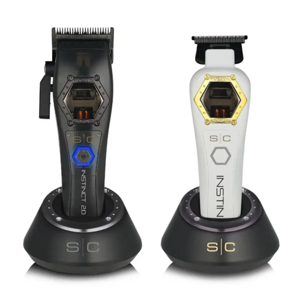 StyleCraft Instinct Metal Edition Cordless Hair Clipper w/ Instinct Metal Edition Trimmer (SC611M, SC410M) [COMBO]-Clipper Vault