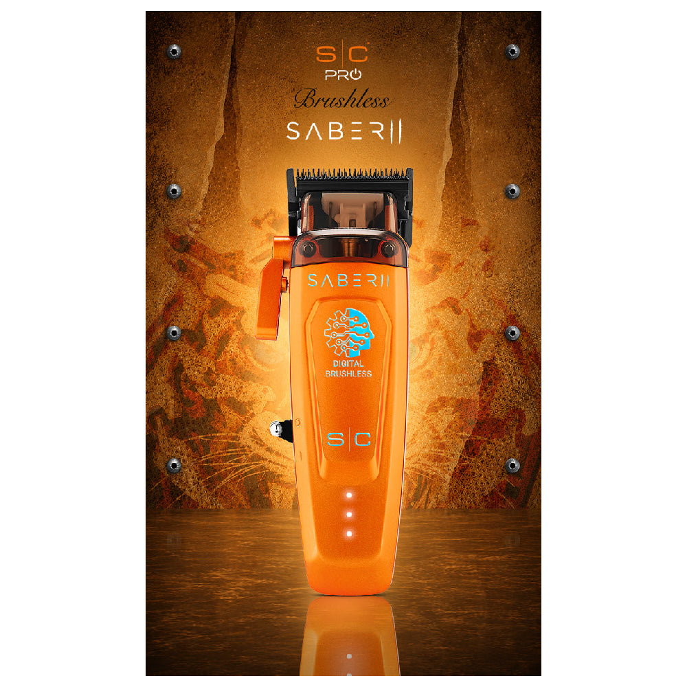 StyleCraft Saber 2 Cordless Digital Brushless Motor Clipper - Orange (SC617O)
