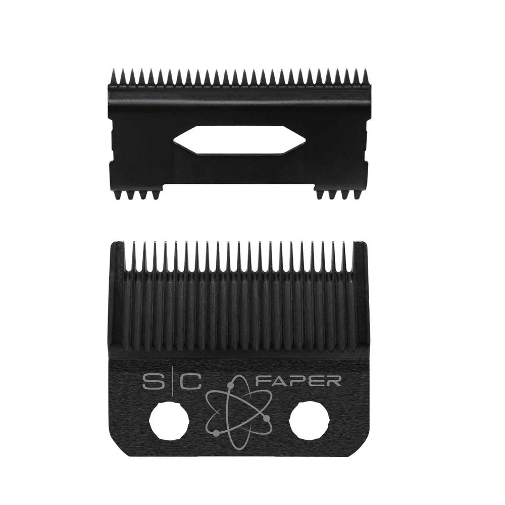 StyleCraft Fixed Black Diamond Carbon DLC Faper Blade w/ Moving Slim Deep Tooth Cutter (SC520B)