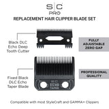 StyleCraft Fixed DLC ECHO Taper Blade & DLC Echo Deep Cutter - Black (SC553B)