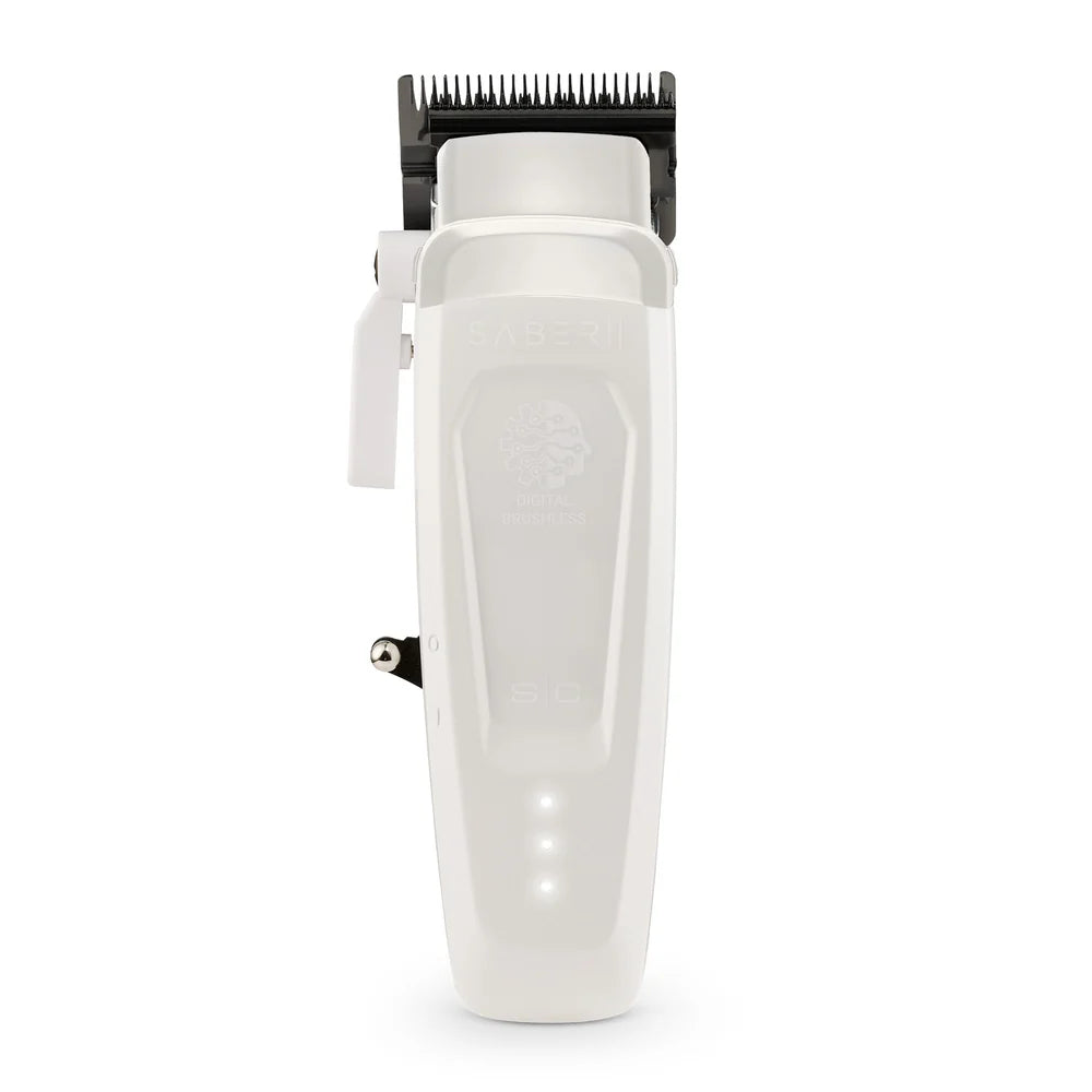 StyleCraft Limited Edition Saber II Cordless Digital Brushless Motor Clipper + Trimmer - White (SC619/SC421W) (Combo) [PRE-ORDER]
