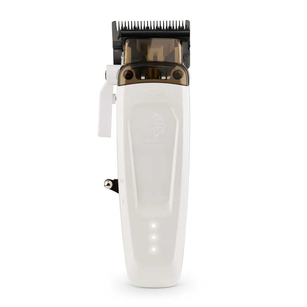 StyleCraft Limited Edition Saber II Cordless Digital Brushless Motor Clipper + Trimmer - White (SC619/SC421W) (Combo) [PRE-ORDER]
