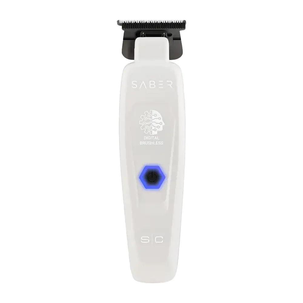 StyleCraft Limited Edition Saber II Cordless Digital Brushless Motor Clipper + Trimmer - White (SC619/SC421W) (Combo) [PRE-ORDER]