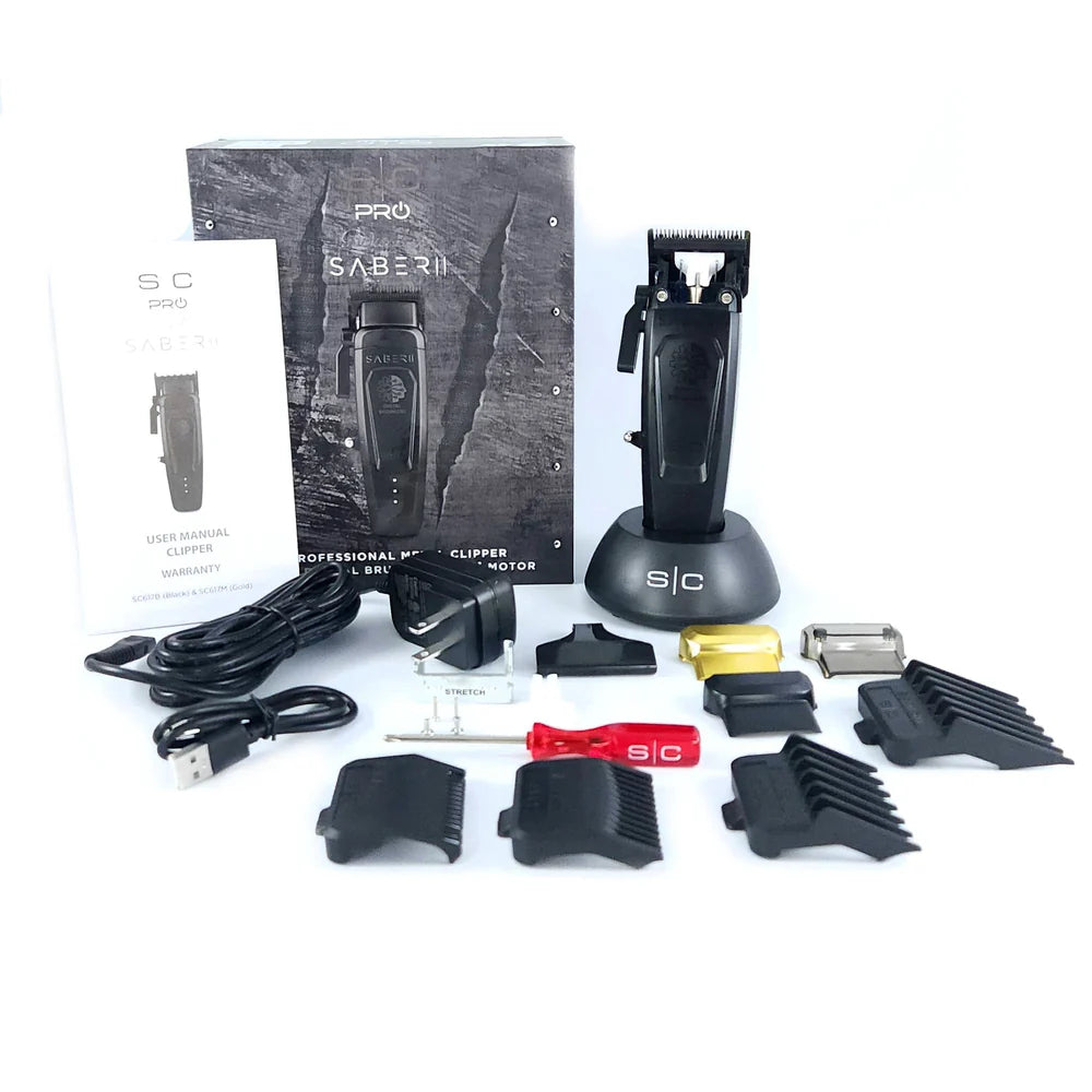 StyleCraft Saber 2.0 Cordless Modular Clipper w/ High-Torque Digital Brushless Motor - (Black or Gold) (SC617)
