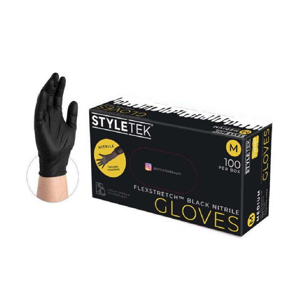 StyleTek Deluxe Touch Black Nitrile Gloves-Clipper Vault