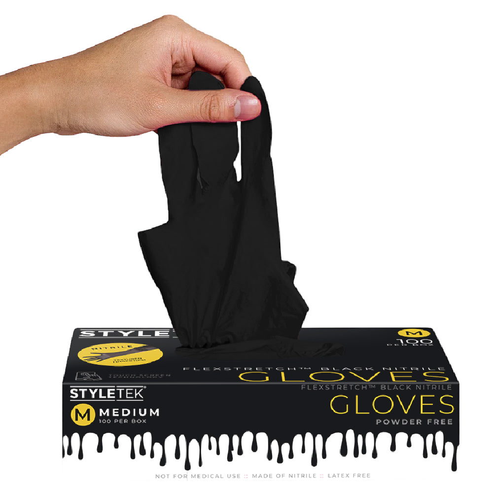 StyleTek Deluxe Touch Black Nitrile Gloves-Clipper Vault