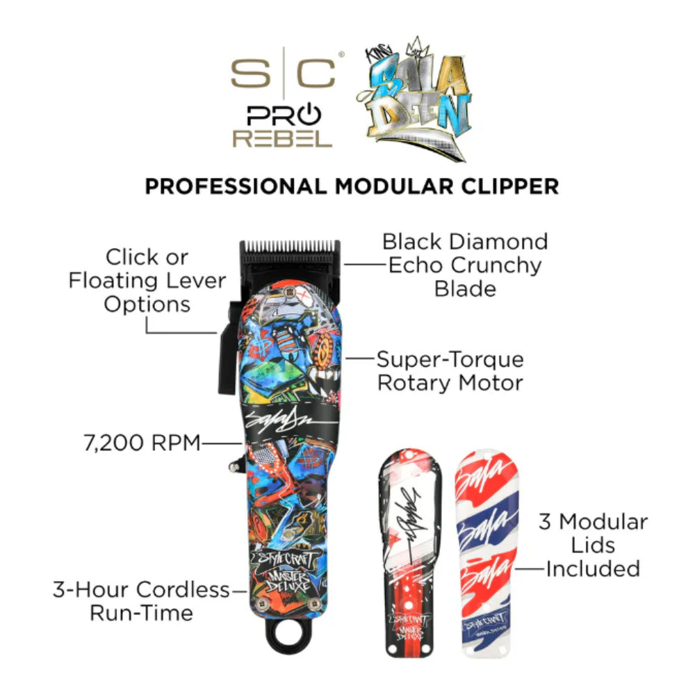 StyleCraft Rebel Super-Torque Modular Cordless Clipper w/ Echo Blade - King Saladeen Limited Edition