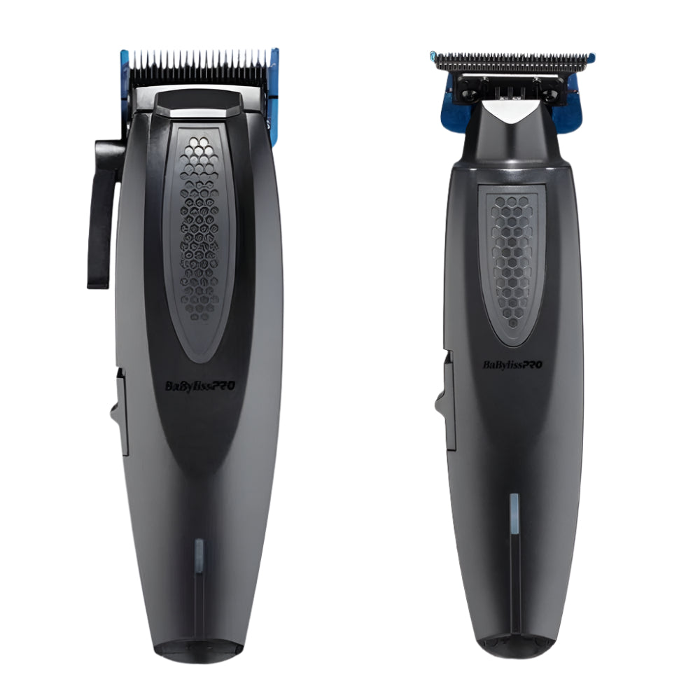 Babyliss Pro Limited Edition Lithium FX Cordless Ergonomic Clipper + Trimmer - Matte Black (Combo) (FX673NSMB + FX773NMB)