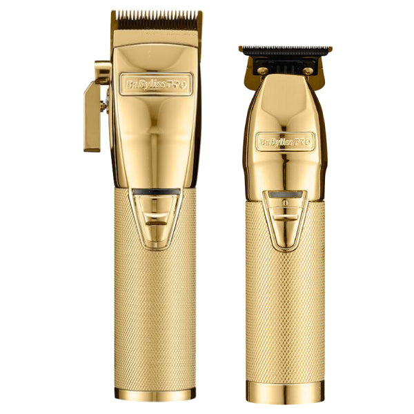 Babyliss Pro FX+ Upgraded All-Metal Lithium Clipper + Upgraded FX+ Outlining Cordless Trimmer (Combo) (Gold / Silver / Rose)